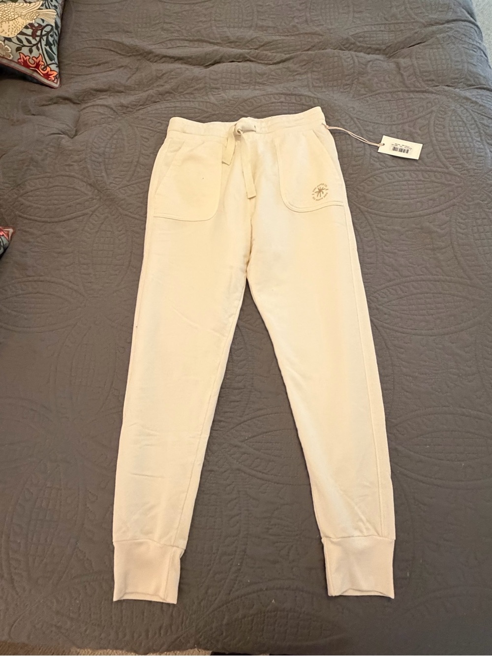 Women’s Fish Hippie Cream Jogger Pants - Soft Drawstring Sweatpants
